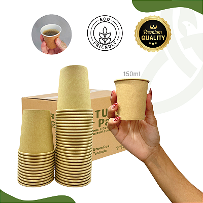Caixa Copo Papel Descartável Kraft 150ml 1000un