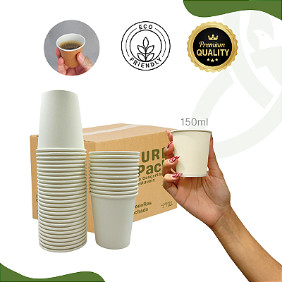Caixa Copo Papel Descartável Branco 150ml 1000un