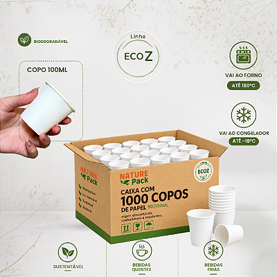 Copo Papel 90/100ml Bio Descartável - Linha EcoZ