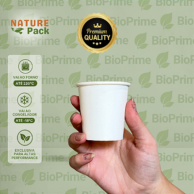 Copo de Papel Branco 100ml com Tampa - Nature Pack para Café – BioPrime