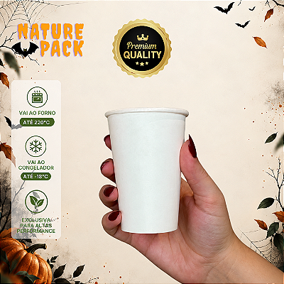 Copo de Papel Branco 180ml com Tampa - Nature Pack para Café – BioPrime