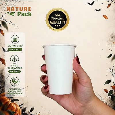 Copo de Papel Branco 180ml com Tampa - Nature Pack para Café – BioPrime