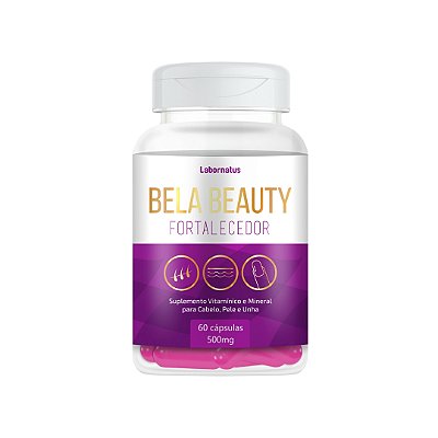 Bela Beauty - Fortalecedor Cabelo, Pele e Unhas 100% Natural - 500mg 30Cápsulas Original Labornatus do Brasil