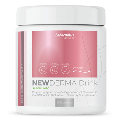 New Derma Drink - Colágeno Verisol, ácido hialurônico, Biotina, Colágeno hidrolisado