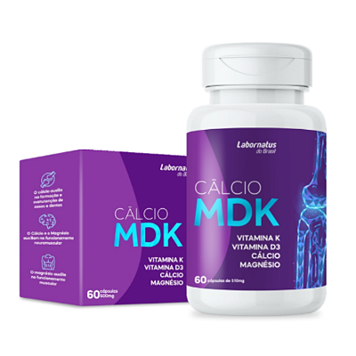 Calcio MDK - Cálcio, Magnésio, Vitamina K2 e Vitamina D