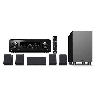 Pioneer Kit Home Theater HTP-076 5.1 Canais Receiver e Caixas