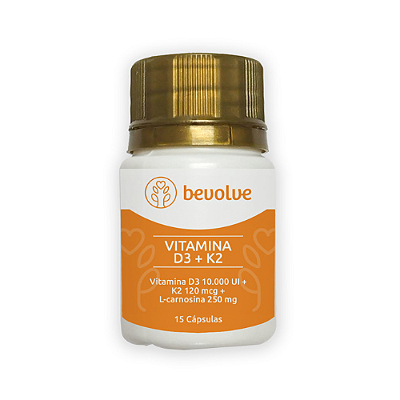 VITAMINA D3 10.000 UI+ K2 + L-CARNOSINA - 15 cápsulas