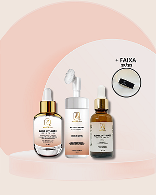Kit Pureza Beauty Completo - Sérum Blend Anti-idade + Espuma de limpeza Facial + Sérum Vitamina C