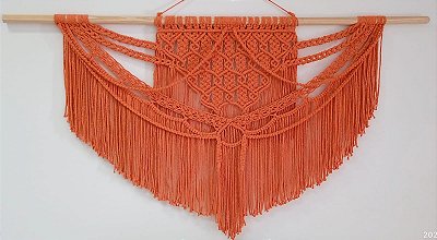 Painel em Macramê Laranja