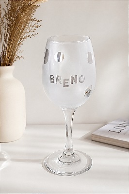 Taça Vinho Jateado com Nome
