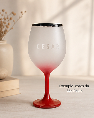 Taça Vinho Personalizada com Nome e Cores do Seu Time | Jateada