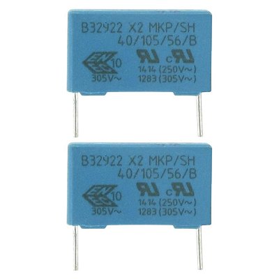 Capacitor Filme Metalizado 0.1µF 305V ±10% B32922A2104K289 Axial