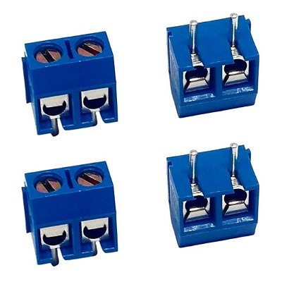 Borne 2 Vias Mini Azul KRE 5,08mm 2 Terminais KF-301-2T