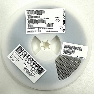 Diodo TVS 28V 1000W SMBJ28A-E3/52 SMD Rolo 750 Peças SMA (MG)