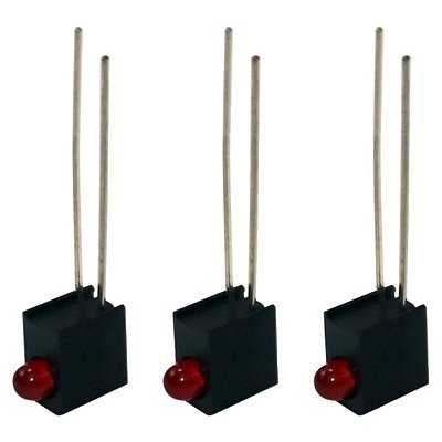 XVB1LMR147D Diodo LED Vermelho 3mm com Suporte 90°