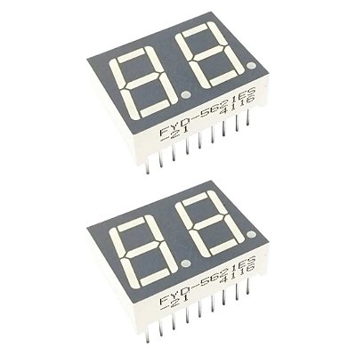 FYD-5621ES-21 Display LED 2 Dígitos 7 Segmentos Vermelho Cátodo Comum