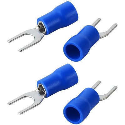 Terminal Garfo M5 Azul Pré-Isolado SV2-4 para Fios 2.5mm