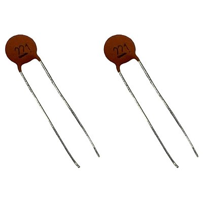 220pF 50V Capacitor Cerâmico Tipo Disco Y5P 10% – Código 221