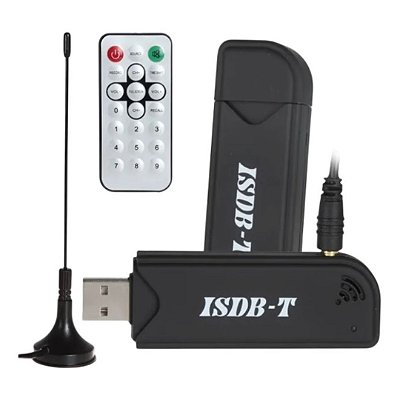 Adaptador USB 2.0 para TV Digital ISDB-T Compatível com PC e Notebook