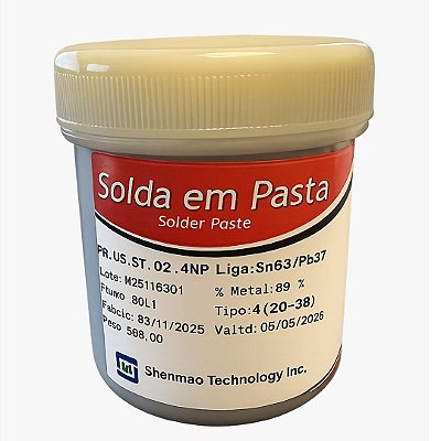 Pasta de Soldagem Tin Lead 63Sn 37Pb SH6309 – Embalagem 500g Shenmao