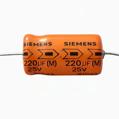 Capacitor Alumínio Eletrolítico 220uF 25V Axial