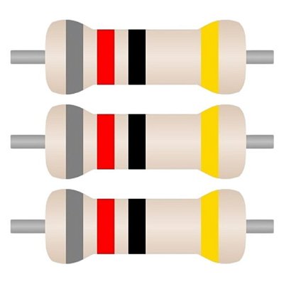 Resistor 82R CR25 1/4W 5% PTH Axial – Pacote com 100 Unidades