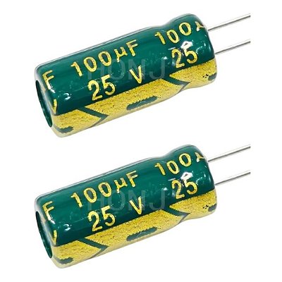 Capacitor Radial 100uF 25V 105°C 5x11mm Baixa Resistência ESR JWCO