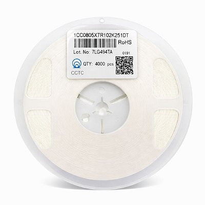 Rolo 4.000 Peças - Capacitor Cerâmico Multicamadas SMD 3,3PF 50V 0603 (TCC0603C0G3R3C500CT)