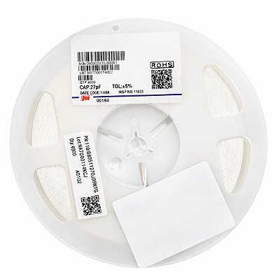 Capacitor C0G 27pF 50V SMD 0805 5% (0805CG270J500NT) – Rolo 4000 Peças