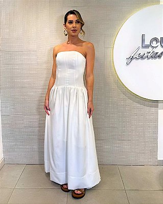 VCK 5006 Vestido Tomara Que Caia E Saia Evase - Off White