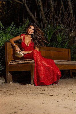 Vestido Longo Renda