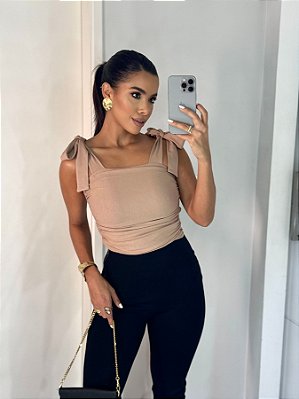 Blusa Cropped Stella Maris Franzido