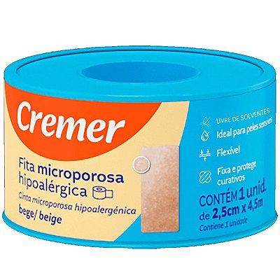 Fita Microporosa Bege Cremer 2,5cm x 4,5m dp