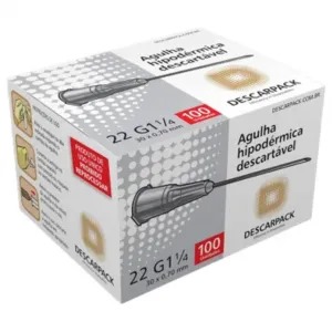 Agulha Descartável 30 x 0,70mm 22G Descarpack Cx
