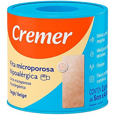Fita Microporosa Bege Cremer 5cm x 4,5m
