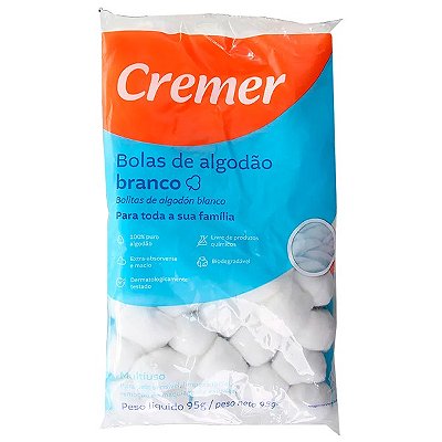 Bolas de Algodão Branco 95G - Cremer