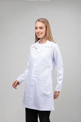 Jaleco Feminino Acinturado Microfibra Gabardine