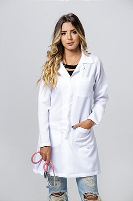 Jaleco Feminino Acinturado Microfibra Gabardine