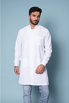 Jaleco Masculino Oxford Gola Padre com Punho