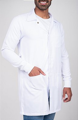 Jaleco Masculino Microfibra Gabardine Gola Blazer Com Punho