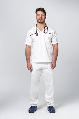 Scrub Masculino Sarja Off White