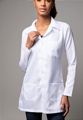 Jaleco Feminino Acinturado Oxford Super Basic