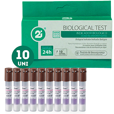 Teste Indicador Biologico Para Autoclave C/ 10 Ampolas