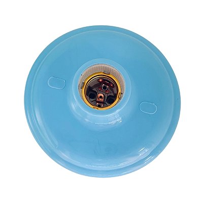 Paflon Simples Soquete Porcelana Azul E-27 Suporte Lâmpada