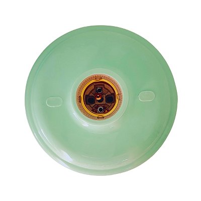 Paflon Simples Soquete Porcelana Verde E-27 Suporte Lâmpada