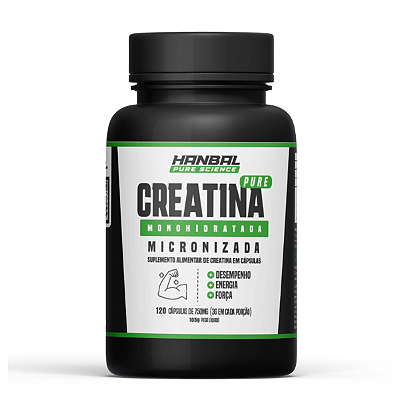 Creatina Micronizada e Monohidratada 120caps - Hanbal