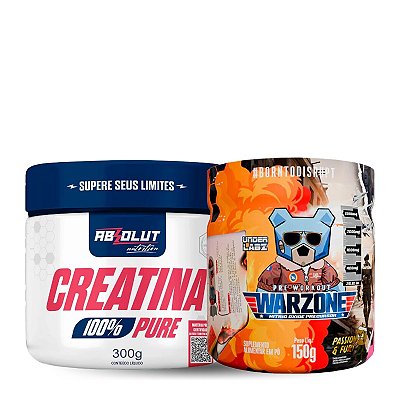 Kit Creatina Absolut 300g + Pre Treino Warzone 150g