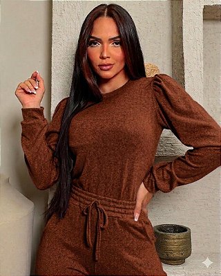 Conjunto Lanzinha Manga Longa Princesa Feminino