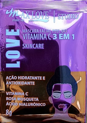 Máscara Facial Peel Off Vitamina C 3 em 1 Max Love