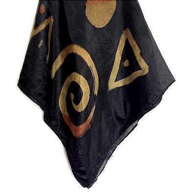 Lenço Ferroso 100% seda | 90x90cm